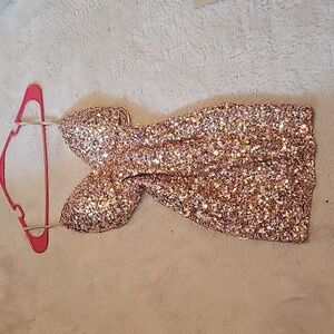 Rose gold sparkle party dress